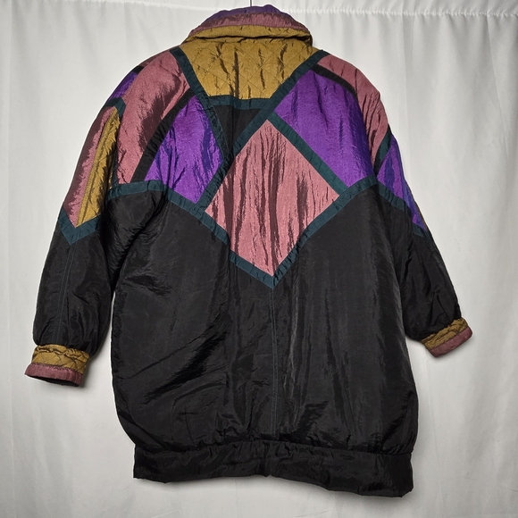 Vintage Retro 80s 90s Colorblock  Puffer Jacket Size Small - Picture 4 of 16